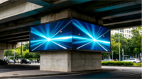 Affichage LED en colonne carrée P5 pour extérieur, écran d'affichage numérique personnalisé à quatre côtés pour les grands espaces commerciaux, les places publiques et les événements