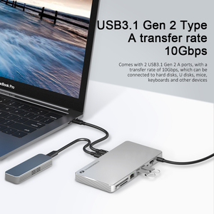 USB C Máy Tính Xách Tay Thunderbolt 4 Docking Station Màn Hình 8K Hỗ Trợ Lên Đến 100W <span class=keywords><strong>10</strong></span> Trong 1 HUB Máy Tính Để Bàn Cho MacBook Chứng Nhận Intel - Product Image 5