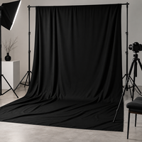 Kain Latar Belakang Fotografi Blackout Milk Silk Hitam untuk Studio Foto, Dekorasi Pernikahan, dan Acara