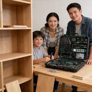 Kit d'outils complet pour la maison : boîte à outils de réparation pour électricien, charpentier et travaux du bois - Product Image 4