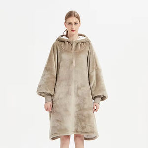 Sweat-shirt géant à capuche portable original en usine sweat-shirt à capuche oversize en flanelle en <span class=keywords><strong>polaire</strong></span> sherpa avec fermeture éclair - Product Image 1