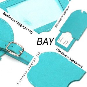 Étiquette de bagage en PU push-pull, carte d'embarquement d'avion dissimulée, ensemble de cartes de valise double couche, avec logo publicitaire - Product Image 5