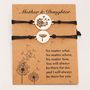 Braccialetti in Acciaio Inox per Madre Figlia <span class=keywords><strong>Figlio</strong></span> con Charm a Farfalla Cuore Soffione Infinito Bracciali Intrecciati per Coppie - Product Image 3