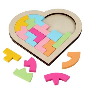 Copllent Houten Speelgoed Groothandel Speelgoed Houten Montessori Bouwstenen Love Color Puzzel Houten Speelgoed Kids