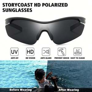 Lunettes de sport polarisées coupe-vent avec logo personnalisé, verres UV400, lentille monobloc, lunettes de soleil de cyclisme unisexes - Product Image 4