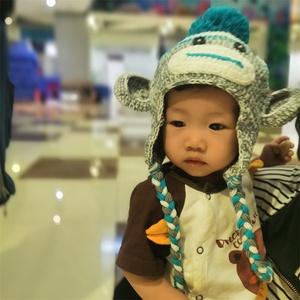 Tùy Chỉnh <span class=keywords><strong>2025</strong></span> Thời Trang Crochet Khỉ <span class=keywords><strong>Hat</strong></span> Brown Handwoven Mùa Đông Earmuffs Bím Tóc Cho Trẻ Em Bên Và Lễ Hội Những dịp - Product Image 4