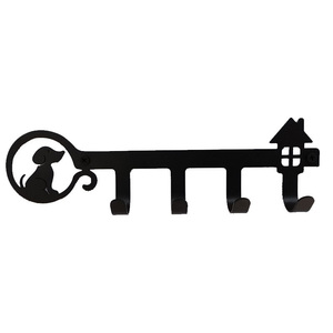 Logotipo personalizado Decoración de la pared Colgador de ropa montado Gancho para abrigos Llavero Estante Diseño de metal Gancho para llaves de gato de dibujos animados personalizado - Product Image 2