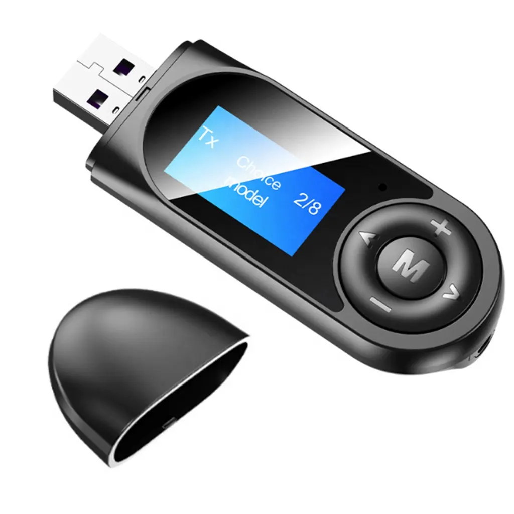 T13 USB Bluetooth Receiver Transmitter Audio Bluetooth 5.0 Adapter For Car PC TV HD HiFi Receptor Wireless Adapter LCD 3.5MM AUX