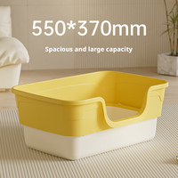 Bac à litière pour chat en PP écologique, conception anti-éclaboussures à couche épaisse, clôture surélevée, nettoyage facile, 65L extra-large