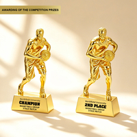 Trofeo de Baloncesto de Resina Personalizado al por Mayor, Figura Bañada en Oro para Recuerdo de Torneos Deportivos