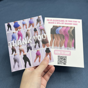 การ์ดขอบคุณแบบพิมพ์เองสำหรับแบรนด์เสื้อผ้า การ์ดส่วนลด Instagram การ์ดใส่ QR Code การ์ดช้อปปิ้งสำหรับร้านค้าออนไลน์ - Product Image 3