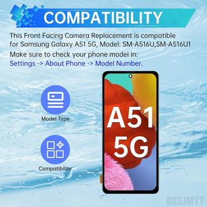 สำหรับ A51 5g ชิ้นส่วนเปลี่ยนโมดูลกล้องด้านหน้าสำหรับ Sm-a516u/sm-a516u1 Sm-a516u,sm-a516u1 วัสดุที่เหนือกว่าที่มีประสิทธิภาพในการใช้งาน - Product Image 5