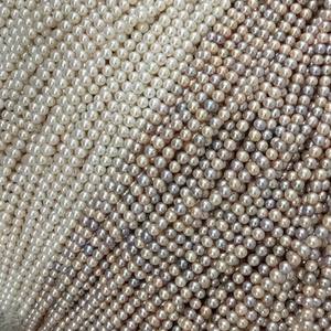 Collier de perles d'eau douce rondes de 8-9 mm en gros, semi-finies avec de légères imperfections, forme de pomme de terre, couleur, perles en vrac - Product Image 3