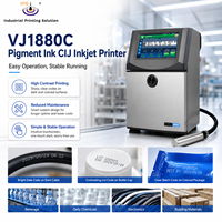 Mesin Printer Inkjet Karakter Kecil IPS-VJ1880C 1-5 Baris, Printer Inkjet CIJ untuk Kode Lot pada Aluminium, Plastik, Kantong, Botol