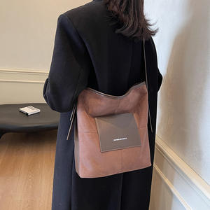 2025 vente chaude nouveau sac à bandoulière épissage marron et noir, design élégant, sac à main à la mode pour femmes - Product Image 4