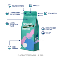 Sachet Doypack Personnalisé Anti-Humidité à Huit Soudures pour Grains de Café, Emballage Alimentaire en Feuille d'Aluminium pour Noix et Fruits Secs