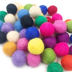Keçe topları boncuk 200 adet yün 1cm 2cm 20mm 3cm çok renkler akın yün renkli boncuklu iplik doğal pamuk pom pom kurutma topu