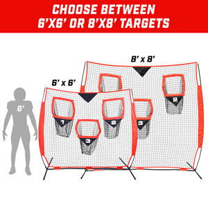 Équipement d'entraînement de football portable et pliable, filet de cible d'entraînement de rugby en acier et polyester 6'x6', filet de lancer détachable, sac de transport - Product Image 4