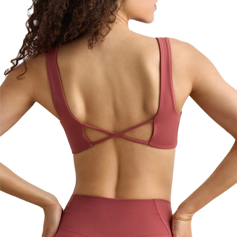 Nude Tight Fit Quick Dry Yoga Bra Breathable Lightweight Women's Print Outdoor Running Fitness Sport Exercise Suit Nude Yoga Top