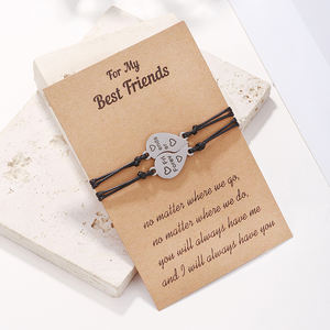 G2232, оптовая продажа, из нержавеющей стали, сердечное письмо, лучшие друзья, навсегда, дружба, модные ювелирные изделия, браслеты и браслеты - Product Image 2