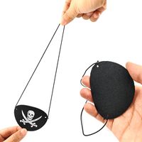 Masque amusant à imprimé fantaisie, accessoires de déguisement de fête, cache-œil crâne à un œil, chapeau de pirate en feutre
