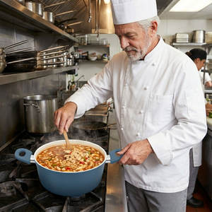 E-TOP Productos al por Mayor, Cacerolas de Aluminio Fundido, Revestimiento Cerámico Antiadherente, Olla para Sopa, Utensilios de Cocina para Bistro y Restaurante - Product Image 1