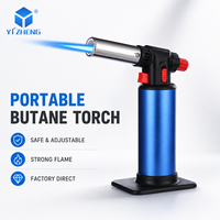 Torche de camping portable réglable de haute qualité, sûre, rechargeable, coupe-vent, résistante aux hautes températures, briquet au butane