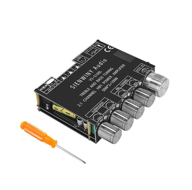 YS-S100L -compatible 2.1 Channel Power Audio Stereo Subwoofer Amplifier Board 50W*2+100W TREBLE Bass Note Tuning AMP