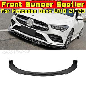 Diffuseur de pare-chocs avant de voiture, spoiler noir brillant, pièce de modification pour Mercedes Benz Classe CLA W118 21-23, accessoires de voiture - Product Image 4