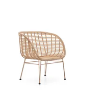 Chaise de salle à manger empilable en osier de style bohème moderne pour l'extérieur - Durable et imperméable pour les hôtels et les jardins