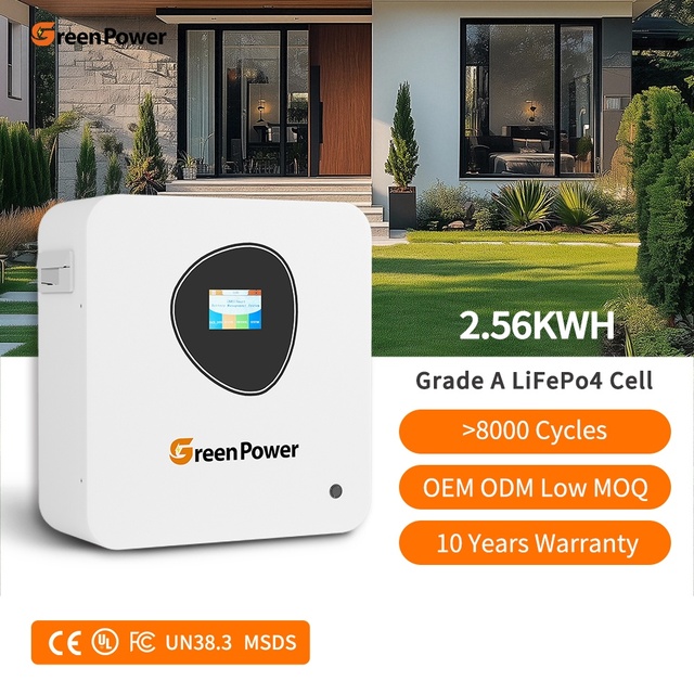 IP20 Waterproof 25.6V 100ah Powerwall Solar System Lifepo4 Energy Powerwall 2.56kwh Lithium Battery Solar System Home