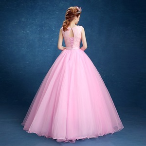 Pink Tulle Dress Long Skirt Stage <b>Performance</b> Costume Women Slimming Puffy Skirt Art Exam <b>Wear</b> - Product Image 2