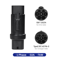 Adaptateur de chargeur de voiture électrique 7 kW 220 V 32 A AC Type 2 vers prise GBT monophasé