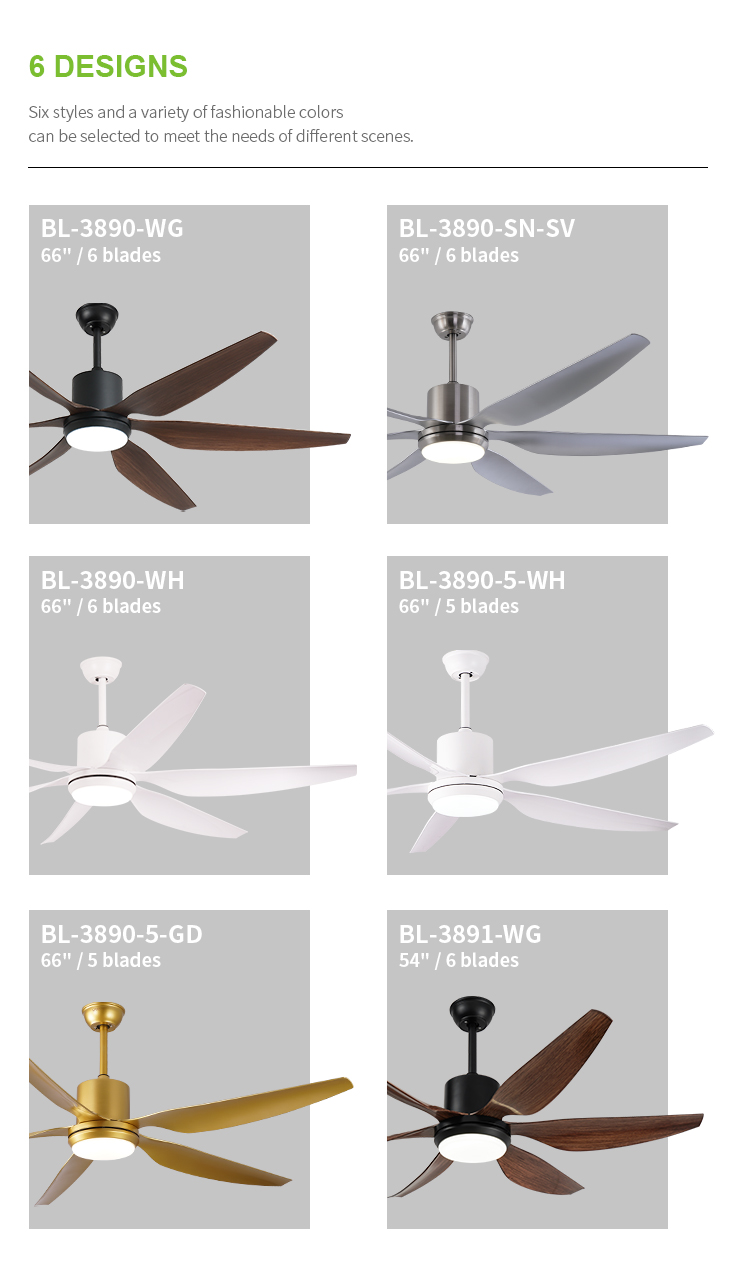 Breezelux 66 inch Metal blades decorative industrial smart remote control ceiling fan with LED light