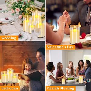 Led Acrylic Cup Candle Light Battery Candles <b>Home</b> Easter Halloween Christmas Weddings Decor Led Pillar Luminous Flameless Candle - Product Image 4