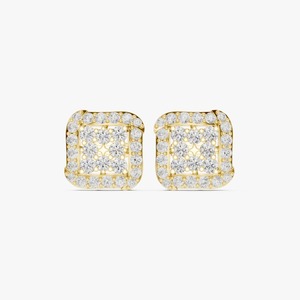 Pendientes de Diamantes de Diseño de Primera Calidad con Halo para Mujer, Estilo Moderno y Elegante para Joyería de Moda Diaria en Venta - Product Image 1