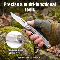 Couteau pliant multifonction OEM personnalisé, outil multifonction, manche en aluminium, lame en acier inoxydable, scie, ouvre-bouteille, tournevis, vente en gros
