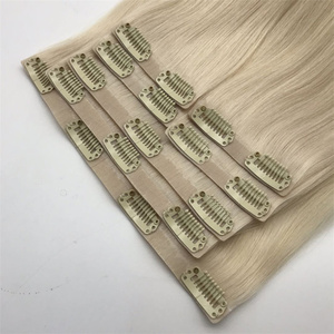 批发真正的人头马俄罗斯头发延伸双拉隐形夹无缝集成 - Product Image 3