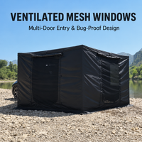 Auvent de voiture robuste en forme d'éventail à 270 degrés, anti-UV, imperméable, en tissu Oxford, pour pick-up, SUV, camping