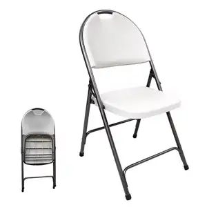 Urlaub weiße Poly-Kunststoff-Stühle Großhandel faltbare Outdoor-Klappstühle für draußen