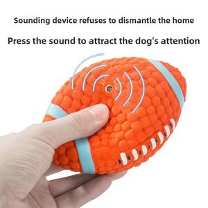 Popolare Online colpire cane masticare palla giocattolo in lattice di calcio a forma di calcio americano con suoni di morso per animali domestici - Product Image 3