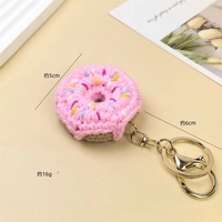 Porte-clés Donut fini, fait main au crochet, en fil, style moderne minimaliste, petit modèle pour enfants