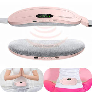 Vente chaude <span class=keywords><strong>Vibroaction</strong></span> Minceur Masseur Période Chauffage Ceinture De Massage Coussin Chauffant Menstruel Sans Fil Avec Affichage Numérique LCD - Product Image 1