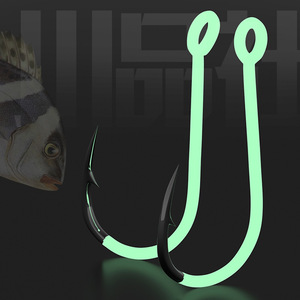 Hameçon de pêche Thousand Hand à anneau barbelé, lumineux, pour la pêche en eau salée, en mer et en roche, en acier à haute teneur en carbone - Product Image 1
