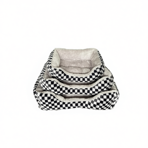 Cuccia Classica per Animali Domestici Yommy in Finta Pelliccia e Pile Artico, a Quadretti, Impermeabile con Base Antiscivolo, Taglie S M L - Product Image 2