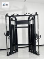 Appareil de musculation professionnel multifonctionnel à double fonction avec barre de traction et système à 2 blocs de poids pour entraînement de force