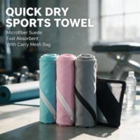Serviette de sport en microfibre à séchage rapide Eastsunshine personnalisable avec sac en filet sur mesure