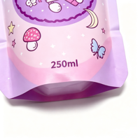 Pochette souple personnalisée avec bec verseur et bouchon en plastique pour jus, boissons liquides et emballages alimentaires