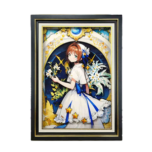 2025 alta calidad hecho a mano 3D <span class=keywords><strong>Cardcaptor</strong></span> <span class=keywords><strong>Sakura</strong></span> Anime Girl pintura papel artesanía decoración del hogar con iluminación regalo marco de fotos - Product Image 6