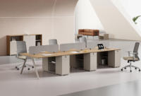 Derniers modèles de bureaux et postes de travail de luxe modernes, bureau d'ordinateur modulaire en bois avec rangement pour le personnel de bureau